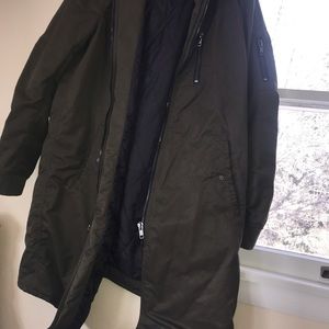 Army green Puffer Trenchcoat